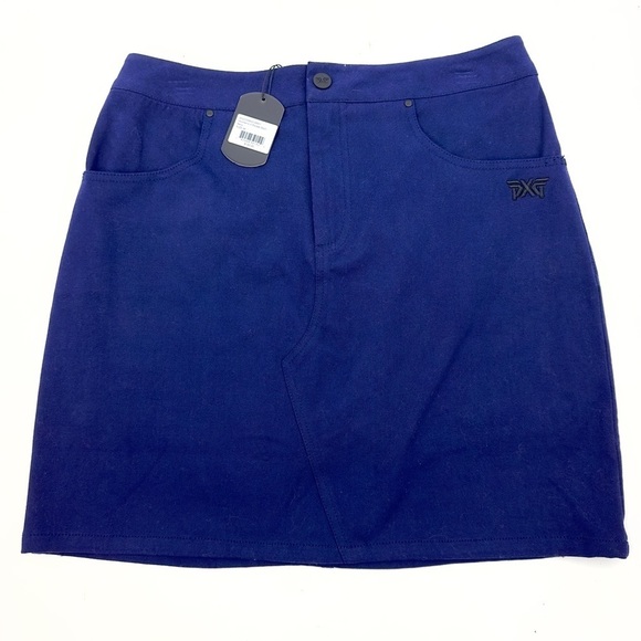 PXG Womens 3 Pocket Skirt Golf Skort Size M Navy Blue Built In Shorts Mini NEW - Picture 1 of 10